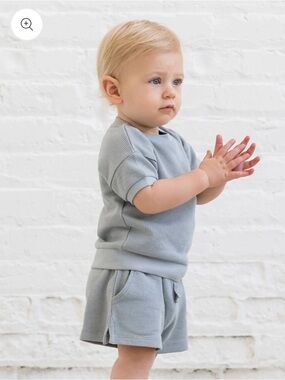 Colored Organics Kendi Baby Avery Waffle Set in Mist